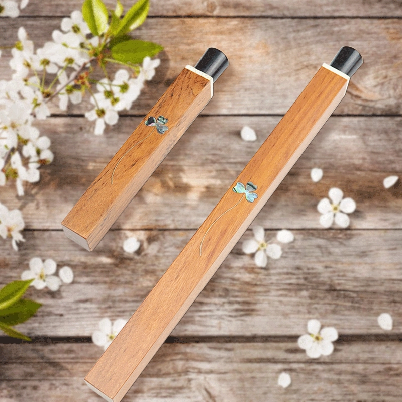 Трубка для благовоний Африканская кислая ветка Квадратная трубка для благовоний Винт Гайка, инкрустированная раковиной улитки Длинная деревянная коробка для благовоний со вставкой для благовоний