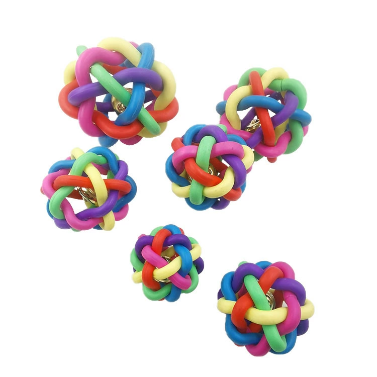  Rainbow toy, colorful woven small bell, pet, makes sounds, (Physicals)