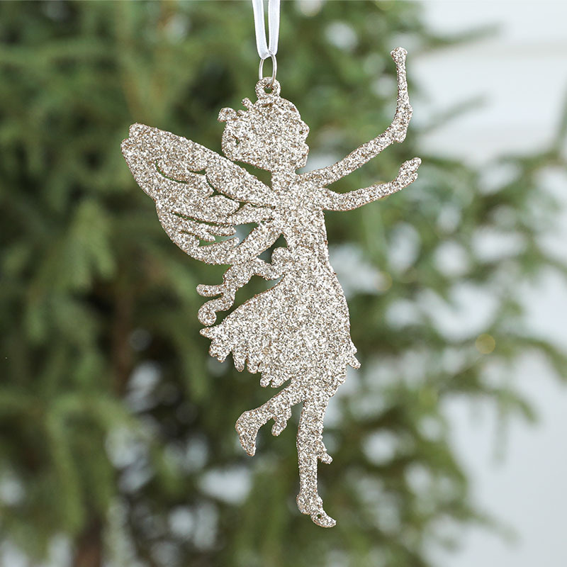 Adornos navideños decoración navideña polvo de plástico colgante pequeño angelito árbol de Navidad colgante traje pequeños accesorios