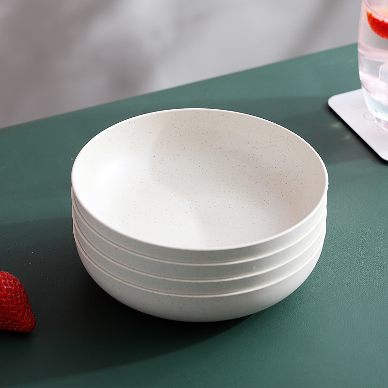15cm ronda Deep Dish 6 Unids paja de trigo resistente a la gota plato de pastel restaurante Dumpling plato de hueso