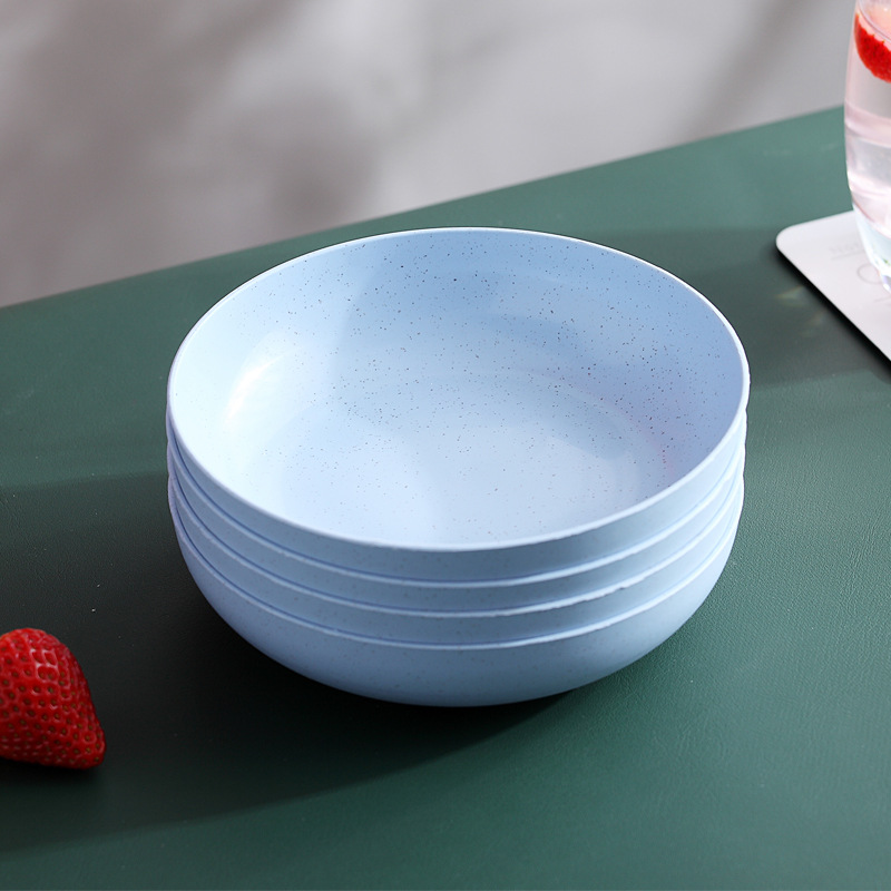 15cm ronda Deep Dish 6 Unids paja de trigo resistente a la gota plato de pastel restaurante Dumpling plato de hueso