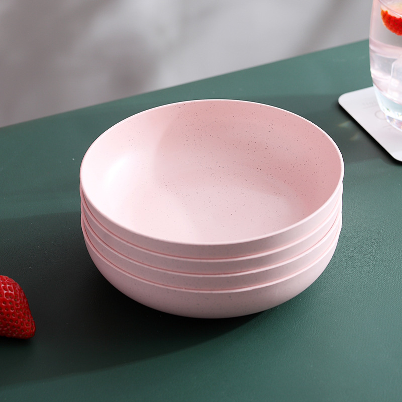 15cm ronda Deep Dish 6 Unids paja de trigo resistente a la gota plato de pastel restaurante Dumpling plato de hueso