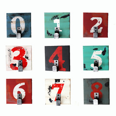 掛鈎木質數字家居牆壁掛鈎 工藝品 美式鄉村字母玄關衣帽單掛鈎