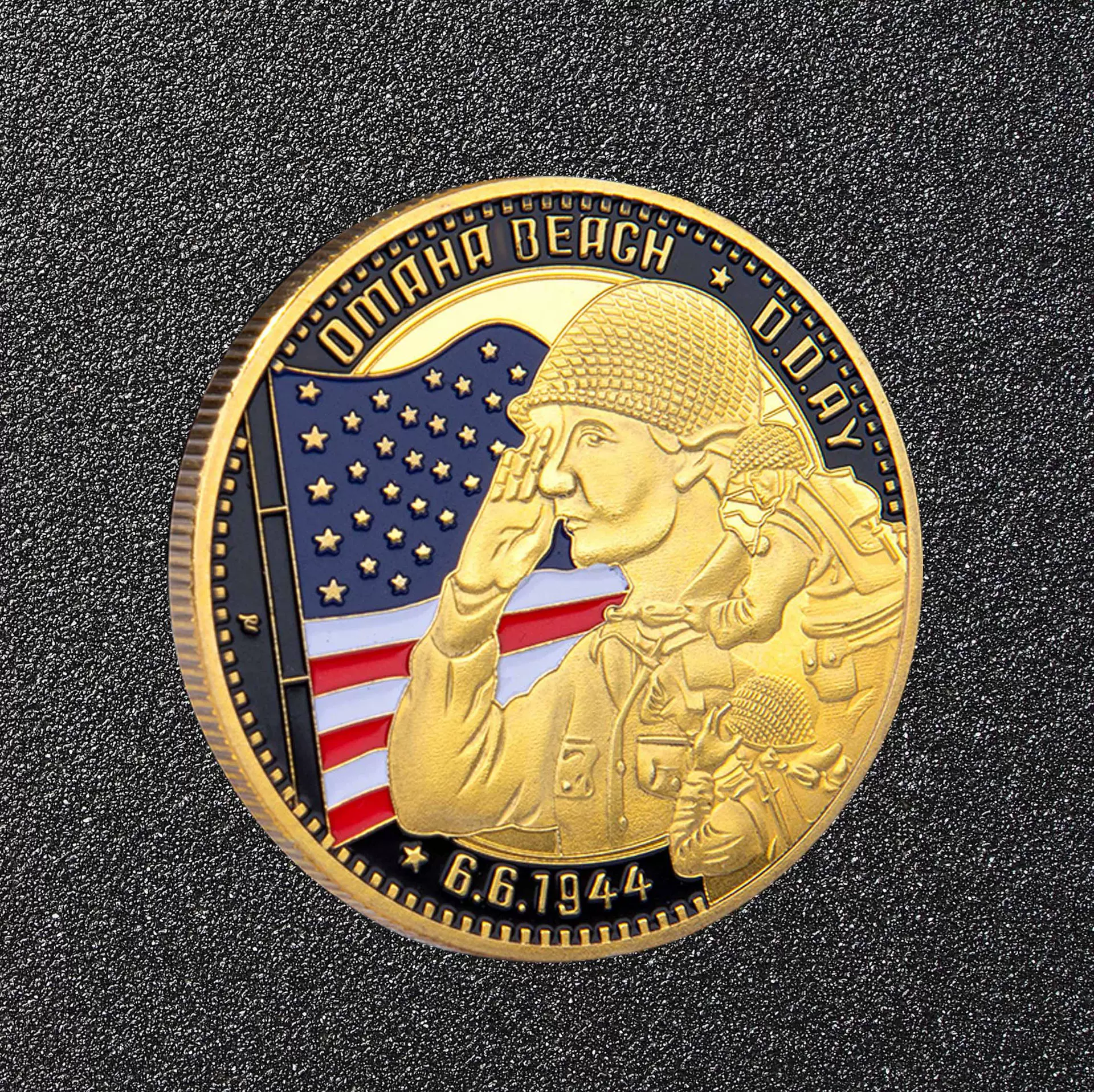 厂家供应金属纪念币美国国旗士兵挑战硬币浮雕彩印纪念收藏银币