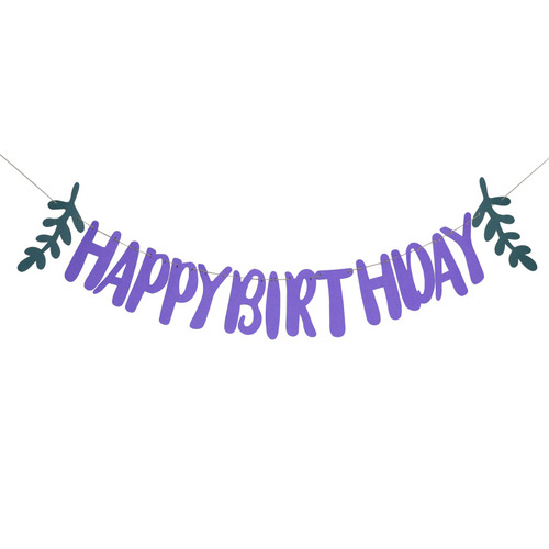 ins forest leaf pull flag happy birthday letter banner birthday background wall arrangement pastoral pearlescent paper pull flower