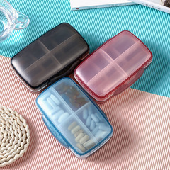 Transparent frosted 8-grid sealed medicine box, travel-friendly and easy to carry, with built-in sealed ring storage medicine box