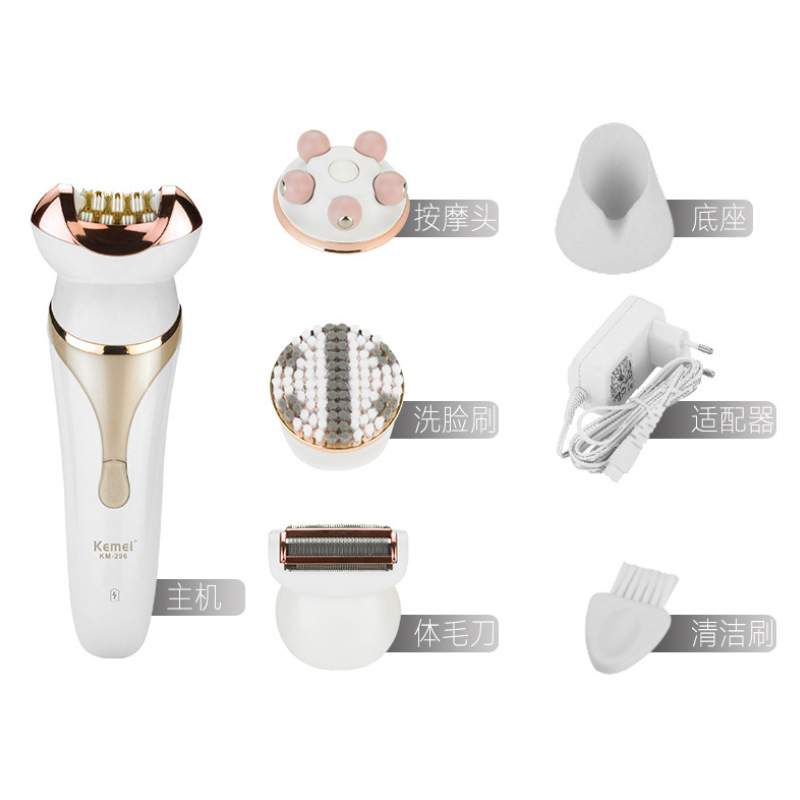 새로운 Kemei km-296 다기능 여성의 뷰티 바디 세트 전기 헤어 풀러 헤어 면도기 제모 도구