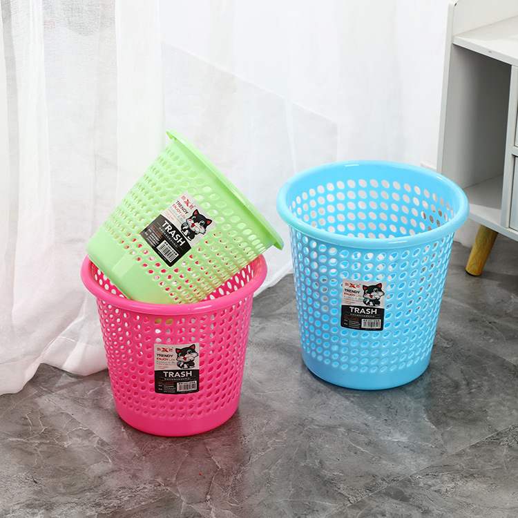 [Active] Thickened Simple Bedroom Cut Out Trash Can, Home Living Room Mesh Trash Can, Office Paper Basket