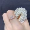 Tide, small design fashionable ring, advanced jewelry, light luxury style, high-quality style, on index finger