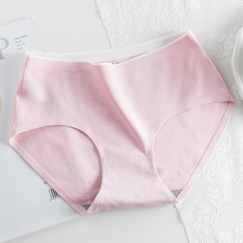 Ropa interior de mujer nueva de una pieza de algodón cintura media más tamaño calzoncillos de mujer ropa interior antibacteriana de color sólido para estudiantes
