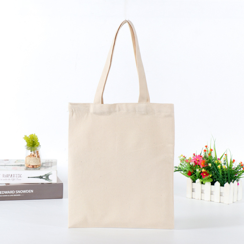 Color puro en blanco Nuevo Japonés de cercanías pequeña bolsa de lona fresca estudiante bolso de mano bolso de algodón