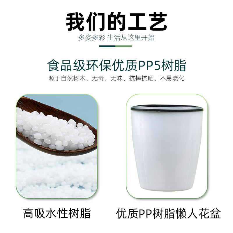 Lazy Pot absorción automática de agua imitación cerámica maceta de plástico verde planta hidropónica gran olla de resina blanco y negro huevos de dinosaurio color