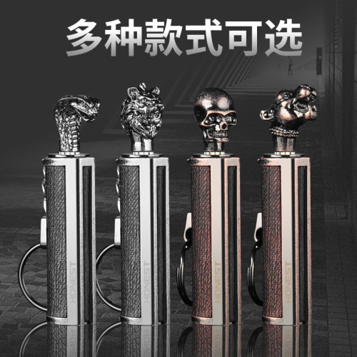 Jianfeng No. 6 Animal Head Sticker Ten Thousand Matches Kerosene Lighter Creative Key Ring Cross-border Foreign Trade Factory Direct Sales