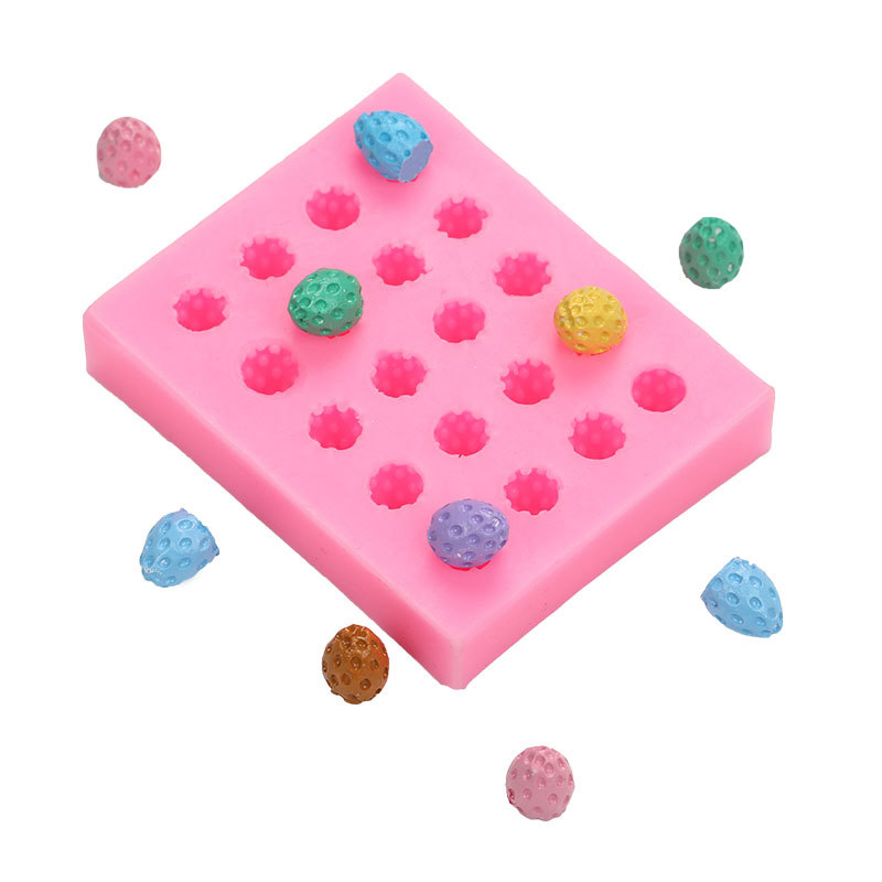 3D mini fresa forma pastel decoración chocolate fondant molde de silicona epoxi caja del teléfono Decoración