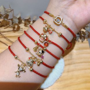 Red bracelet, goods, birthday charm, micro incrustation