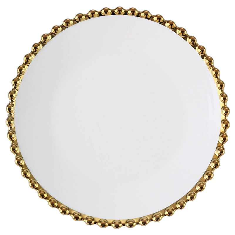 Легкая роскошь Fengfeng Pearl Pearl Point Ceramic Bowl Display Tableware Home Western Camer Drive Drot Fruit Salad Bowl Steel Bowl