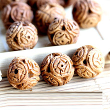 桃胡雕刻财源滚滚 野生桃核雕刻生肖花生福锁 配件批发 工艺品