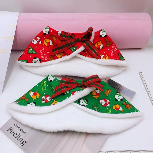 Рождественская Вечеринка любимчика шляпа Санта Клаус шарф рот шаль любимчика одеваются праздничный подарок