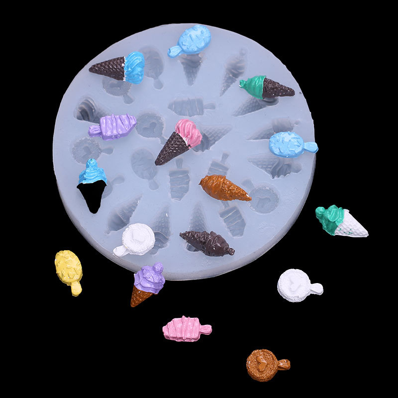 Una variedad de crema postre helado galletas molde silicona aromaterapia vela fresa donut accesorios creativos