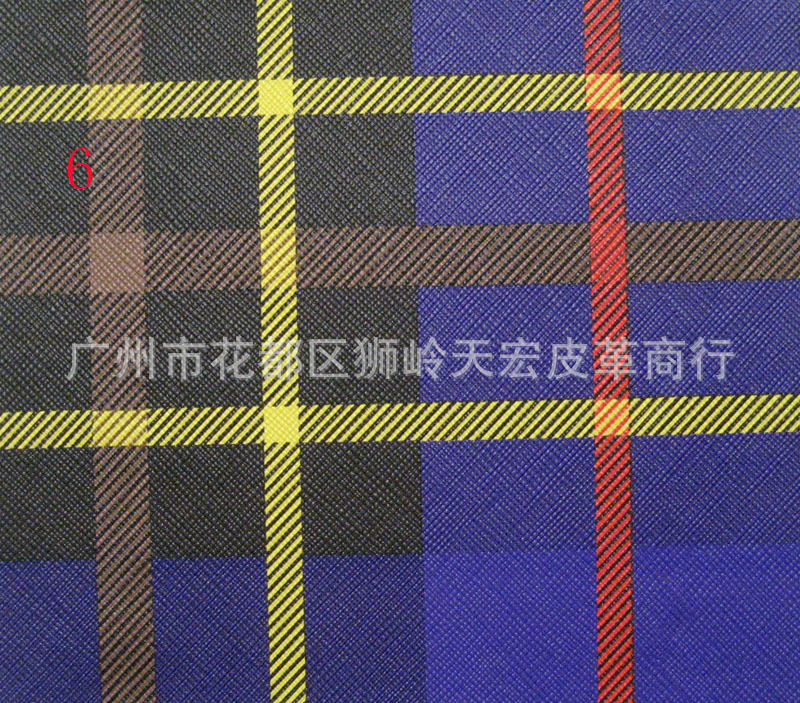 印花PVC皮革 彩色格子纹手机皮套皮鞋材 IPAD保护套皮革材料