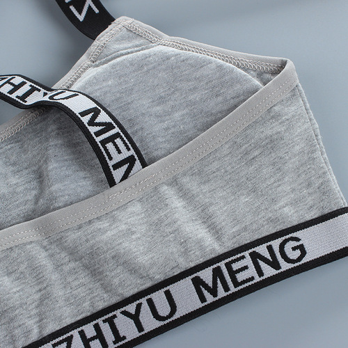 Girls' development period vest-style beautiful back outer wear summer bottoming tube top junior high school students pure cotton sports letters 14 years old