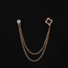 New European and American-style unisex brooches: British-style suit chain brooches, personalized coat badges, and elegant pin accessories.