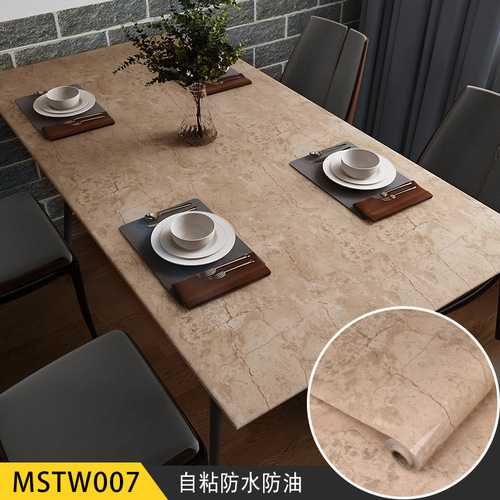 Waterproof and moisture-proof marble sticker kitchen oil-proof cabinet table countertop furniture renovation wallpaper self-adhesive wallpaper