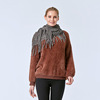 Demi-season cashmere, cloak with tassels, universal keep warm scarf