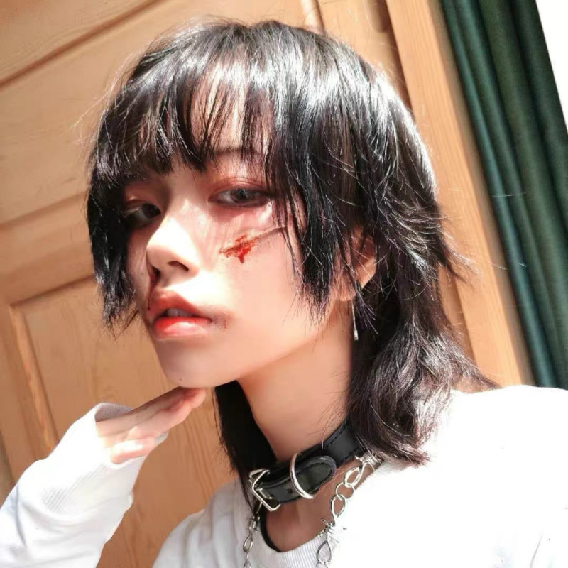 Peluca japonesa zapatillas de cola de lobo mullet head cos zhengtai hombres y mujeres jóvenes pueden usar esponjoso guapo pelo corto fabricante en stock