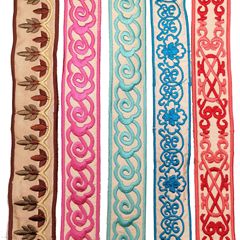 Colorful ethnic embroidery lace barcode DIY shoes hats bags clothing design Hanfu ancient costume lace ribbon