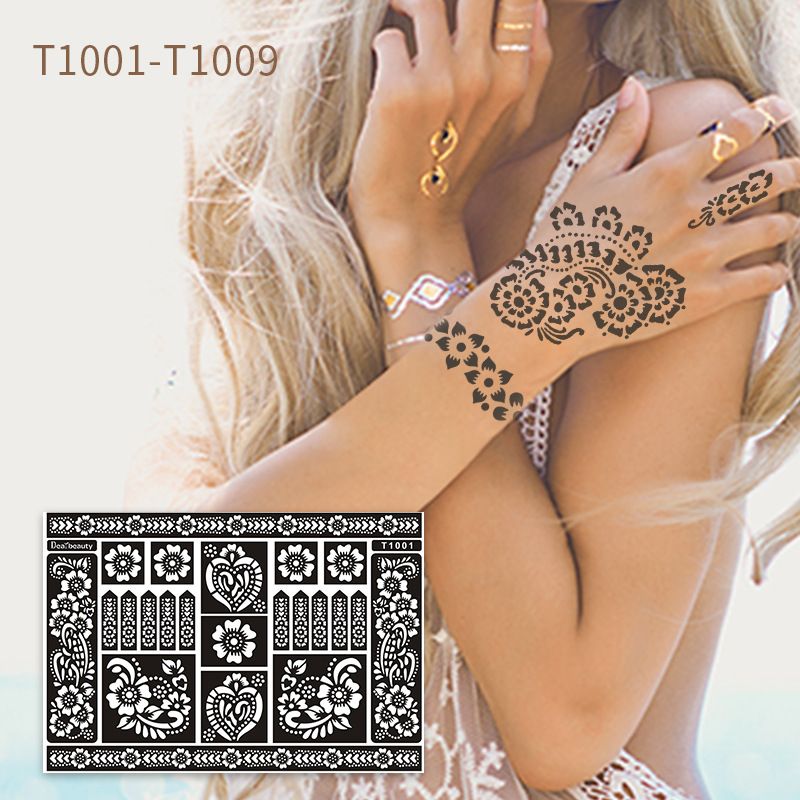 Yijie Henna Hollow Template Arm Tattoo Sticker Inkjet Hollow Template Body Painting Cross-Border Spot Wholesale