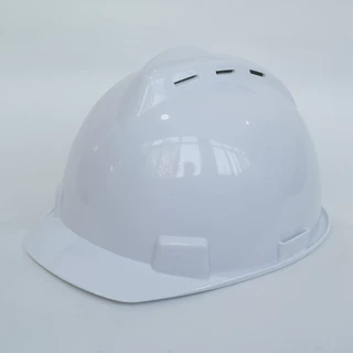 V型透气安全帽工地国标按键旋钮头盔ABS白色豪华版带CE认证头盔