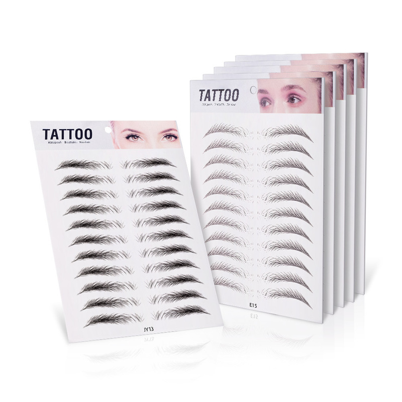 6D Eyebrow Sticker Lazy Waterproof 3D Bionic Eyebrow Sticker Douyin Internet Celebrity Water Transfer Tattoo Sticker Eyebrow Sticker Tattoo