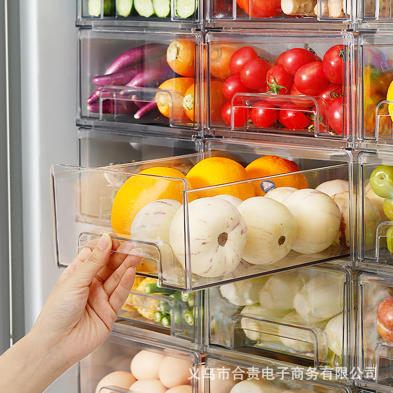 Caja de almacenamiento para refrigerador, cajón para conservación de alimentos, caja de almacenamiento para frutas, caja organizadora de alimentos apta para congelación