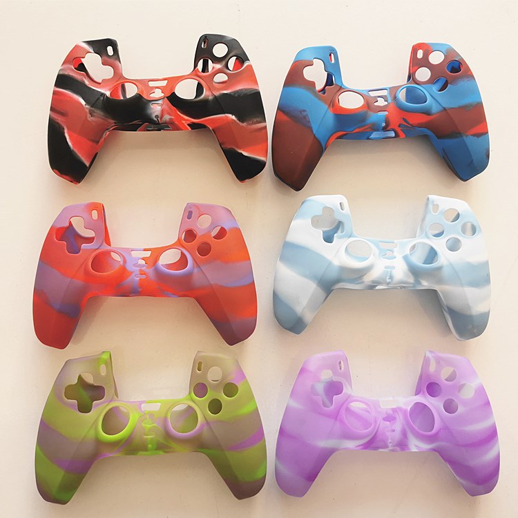 Funda de silicona para controlador de PS5, funda protectora de silicona para PS5, funda de goma suave para PS5, camuflaje para PS5, accesorios para consola de juegos