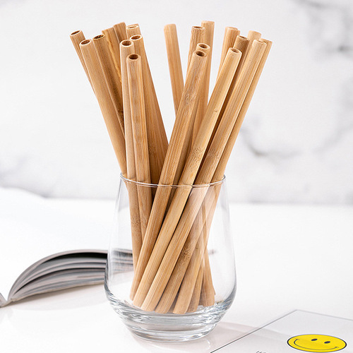 Non-disposable bamboo straws, natural, environmentally friendly, high-end yogurt, milk tea, carbonized bamboo, degradable household straws