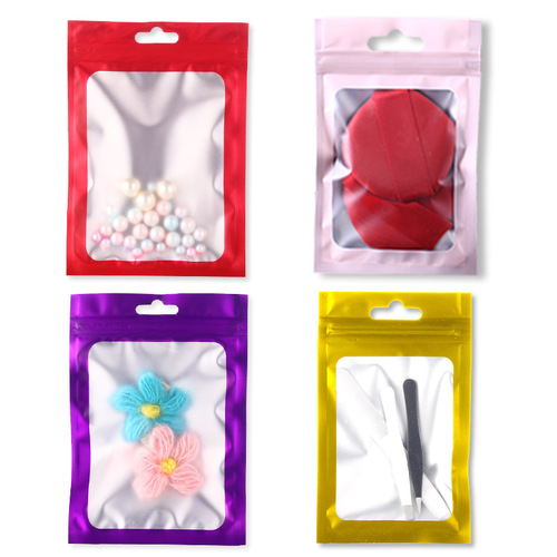 Frosted yin and yang ziplock bags, accessories, frosted aluminum foil bags, mobile phone cases, plastic bags, accessories, composite bags, pink ziplock bags