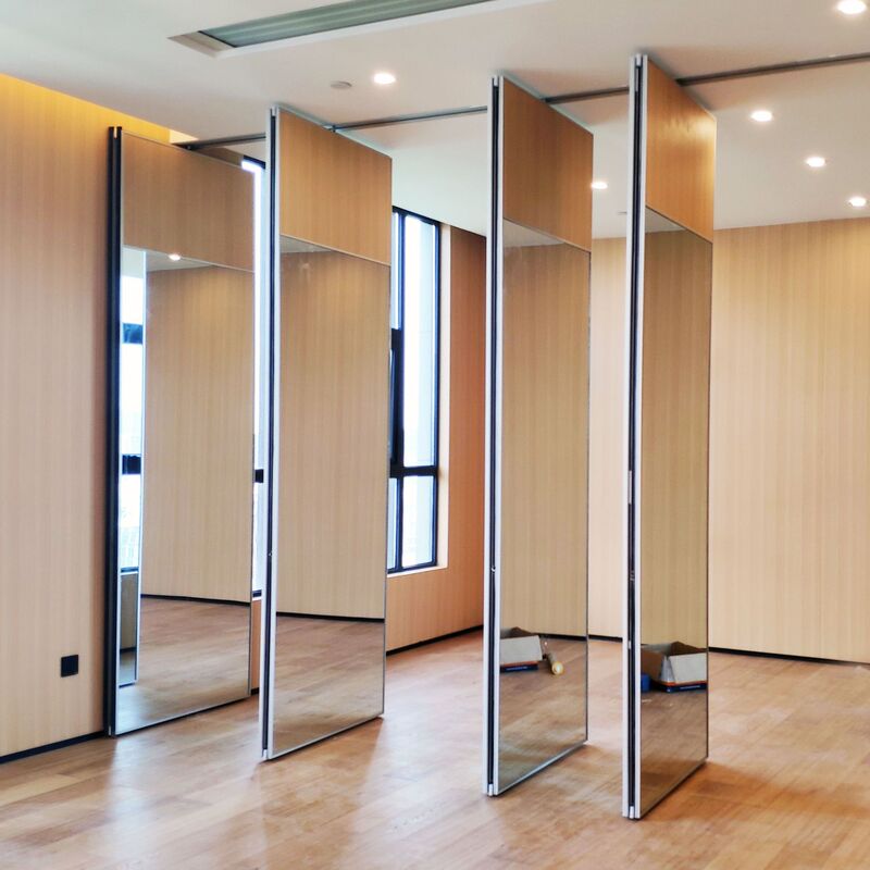 Yoga Studio Mirror Hanging Rail Movable Glass Partition Hotel Banquet Hall Private Room Conference Room Movable Soundproof Screen