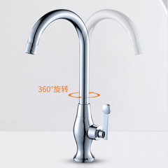 Cross-border direct supply hotel engineering household single cold wash basin faucet copper gold fish 4/4 stand column basin quick open faucet