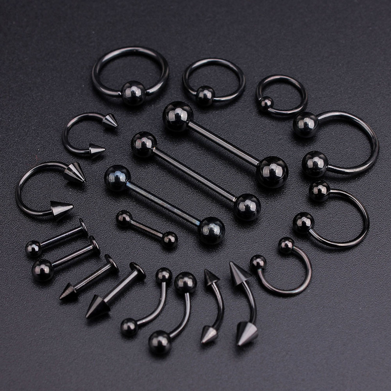 Nail Art Cool Piercing Jewelry New Fashion TikTok Internet Celebrity Punk Style Perforated Stainless Steel Nail Ring Decoration