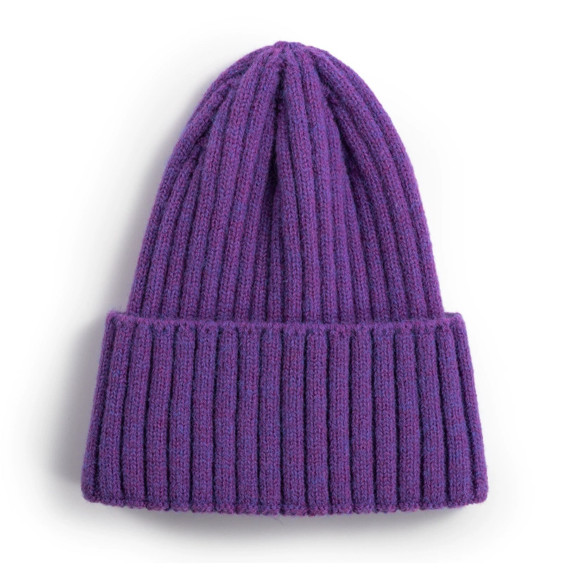 Demi-season fashionable knitted hat, men's keep warm woolen colored cashmere, Korean style