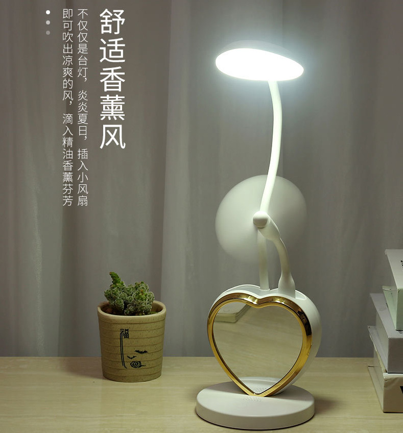 Lámpara de mesa Love Blanco con ventilador