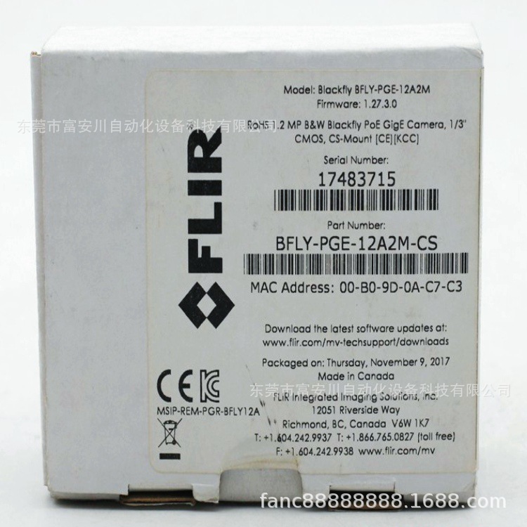 Piont grey 灰点 BFLY-PGE-12A2M-CS 120像素 黑白网口 现货议价