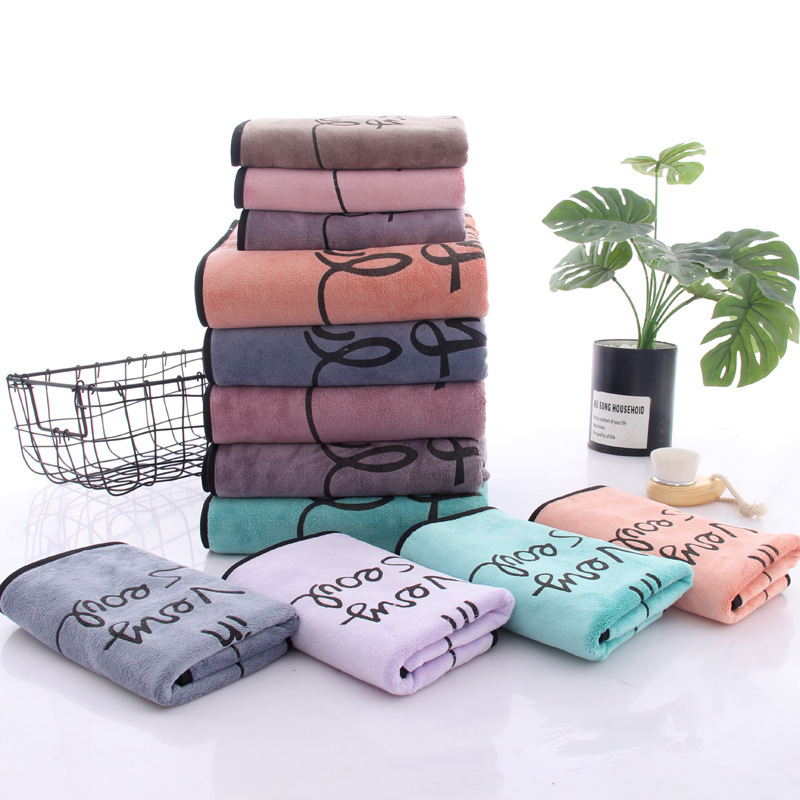 Cross-Border Soft, Absorbent, Lint-Free, Thickened, Chest-Wrapping, Fine Fiber Printed Towel, Bath Towel, Beach Towel