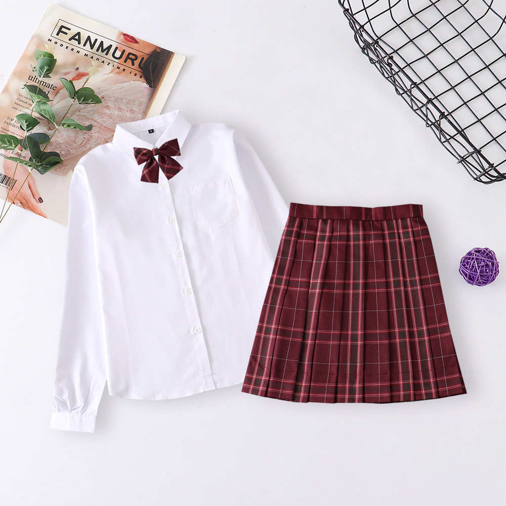 Skirt, shirt, bow tie