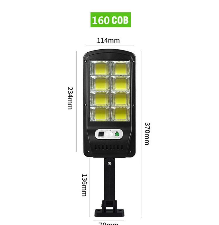 Solar street lamp with motion sensor and remote control, high luminosity, waterproof, 4–16 cells