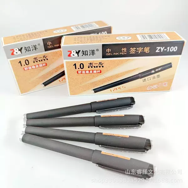 Zhiyang Zy100 Frosted Gel Pen 1.0mm Business Pure Black Gel Pen Office Pen Wholesale Quick-Drying