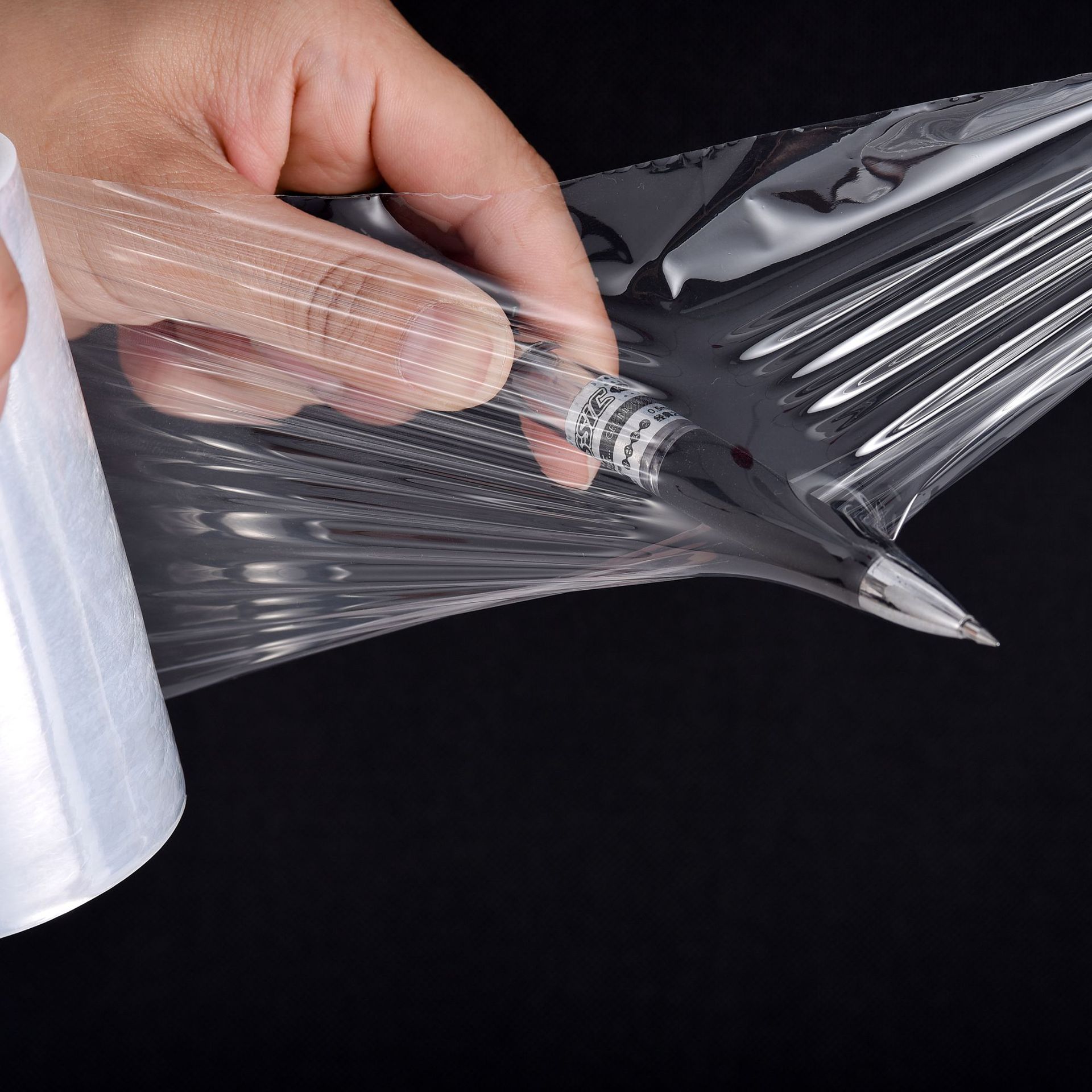 Película de PE película de envoltura elástica 5cm transparente autoadhesivo recubrimiento de plástico industrial película de embalaje de estiramiento de 10cm al por mayor