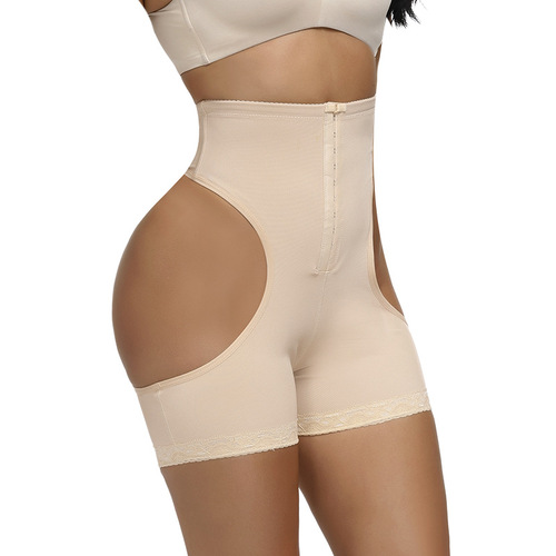 European and American large-size high-waisted waist-buttoned tummy-control pants, powerful body shaping and shaping pants, feminine buttocks pants