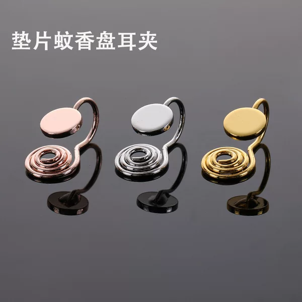 diy Handmade Jewelry Accessories Earrings Painless Ear Holes Mosquito Incense Plate Ear Clip Conversion Artifact Pure Copper Color Preservation Electroplating